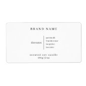 Minimalistische eenvoudige sojakaars zwart wit lab etiket (Voorkant)