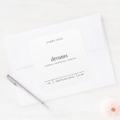 Minimalistische eenvoudige sojakaars zwart wit lab vierkante sticker (Envelop)