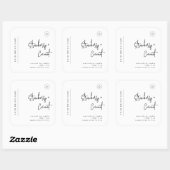 Minimalistische eenvoudige sojakaars zwart wit lab vierkante sticker (Vel)