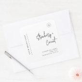 Minimalistische eenvoudige sojakaars zwart wit lab vierkante sticker (Envelop)