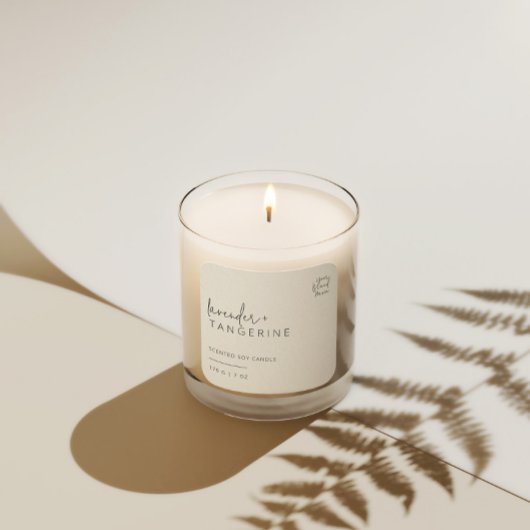 Minimalistische eenvoudige sojakaars zwart wit lab vierkante sticker