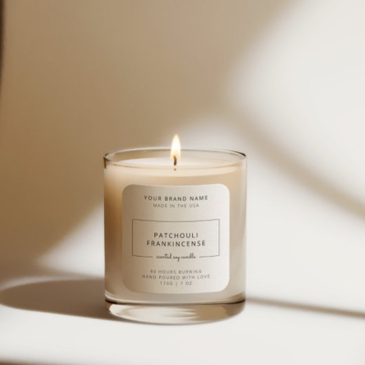 Minimalistische eenvoudige sojakaars zwart wit lab vierkante sticker