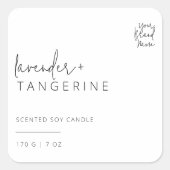 Minimalistische eenvoudige sojakaars zwart wit lab vierkante sticker (Voorkant)