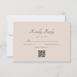 Minimalistische Eenvoudige Stijlvolle Chic Wedding RSVP Kaartje