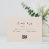 Minimalistische Eenvoudige Stijlvolle Chic Wedding RSVP Kaartje (Staand voorkant)