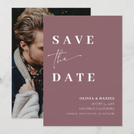 Minimalistische eenvoudige stoffige Paarse foto Be Kaart