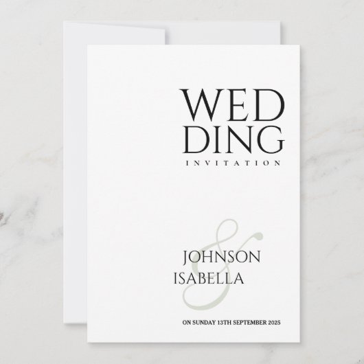 Minimalistische eenvoudige tekst alleen bruiloft u kaart (Voorkant)