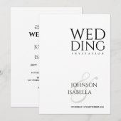 Minimalistische eenvoudige tekst alleen bruiloft u kaart (Voorkant / Achterkant)
