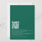 Minimalistische eenvoudige tekst QR-code Smaragd B Kaart (Achterkant)