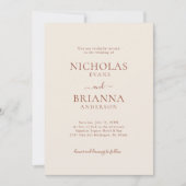 Minimalistische eenvoudige terracotta moderne brui kaart (Voorkant)