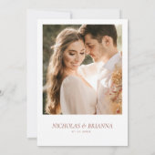 Minimalistische eenvoudige terracotta moderne brui kaart (Achterkant)