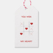 Minimalistische Eenvoudige tic-tac-toe Valentijnsd Cadeaulabel (Voorkant)