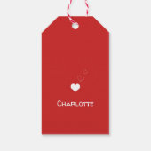 Minimalistische Eenvoudige tic-tac-toe Valentijnsd Cadeaulabel (Achterkant)