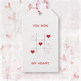 Minimalistische Eenvoudige tic-tac-toe Valentijnsd Cadeaulabel