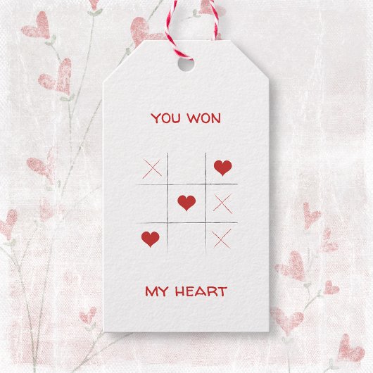 Minimalistische Eenvoudige tic-tac-toe Valentijnsd Cadeaulabel