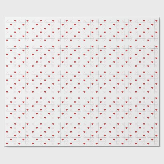 Minimalistische Eenvoudige tic-tac-toe Valentijnsd Cadeaupapier (Vlak)
