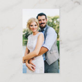 Minimalistische Eenvoudige Trouw-QR-Foto Stofblauw Informatiekaartje (Achterkant)