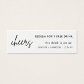 Minimalistische Eenvoudige Trouwdrank Ticketkaarte Mini Visitekaartjes (Voorkant)