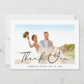 Minimalistische eenvoudige trouwfoto dank u bedankkaart (Voorkant)