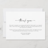 Minimalistische eenvoudige twee foto bruiloft dank bedankkaart (Achterkant)