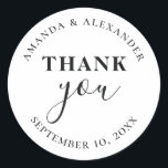 Minimalistische eenvoudige typografie bruiloft bed ronde sticker<br><div class="desc">Minimalistische eenvoudige typografie bruiloft dank u sticker. Neem contact met me op als je extra items nodig hebt.</div>