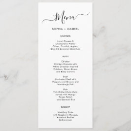 Minimalistische eenvoudige typografie Bruiloft Men Menu