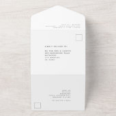 Minimalistische eenvoudige typografie elke kleur b all in one uitnodiging (Buitenkant)