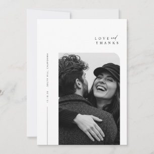 Minimalistische Eenvoudige Typografie Fotobruiloft Bedankkaart