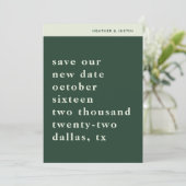 Minimalistische eenvoudige typografie retro de dat kaart (Staand voorkant)