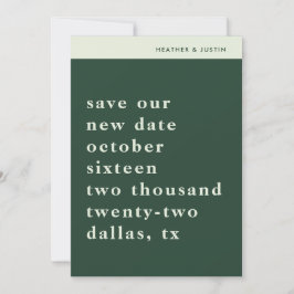 Minimalistische eenvoudige typografie retro de dat kaart