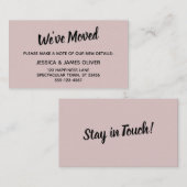 Minimalistische Eenvoudige We Zijn Verhuisd Mauve  Visitekaartje (Voorkant / Achterkant)
