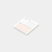 Minimalistische Eenvoudige Wekelijkse Planner Kale Post-it® Notes (Schuin)