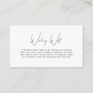 Minimalistische eenvoudige wenskaart met wensputje informatiekaartje