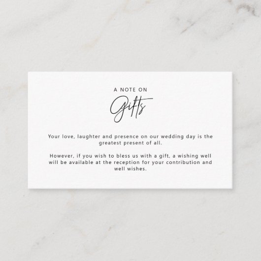 Minimalistische Eenvoudige Wensput Briefje over ca Informatiekaartje (Voorkant)