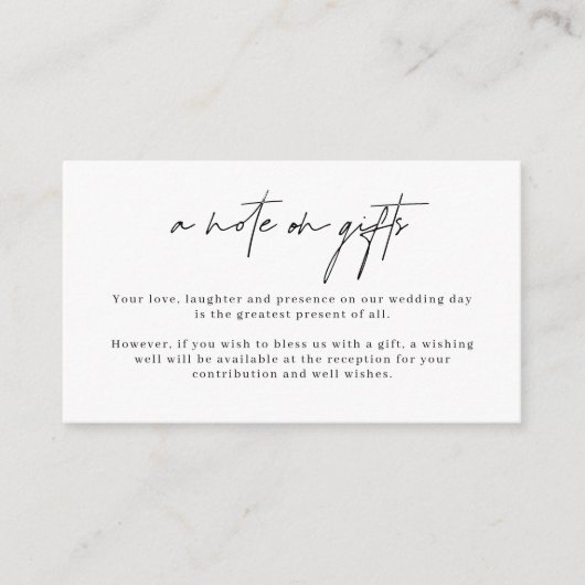 Minimalistische eenvoudige wensput cadeau kaart (Voorkant)