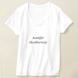 Minimalistische eenvoudige witte aangepaste naam t-shirt