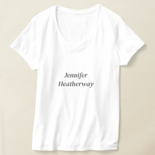 Minimalistische eenvoudige witte aangepaste naam t-shirt