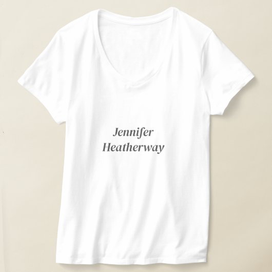 Minimalistische eenvoudige witte aangepaste naam t-shirt (Laagn)