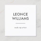 Minimalistische, eenvoudige, witte, aangepaste QR- Vierkante Visitekaartje (Voorkant)