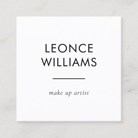 Minimalistische, eenvoudige, witte, aangepaste QR- Vierkante Visitekaartje (Voorkant)