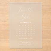 Minimalistische eenvoudige witte bruiloft Save the Acryl Uitnodigingen (Voorkant)