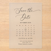 Minimalistische eenvoudige witte bruiloft Save the Acryl Uitnodigingen (Voorkant)