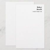 Minimalistische Eenvoudige Witte Moderne Briefpapier (Voorkant / Achterkant)