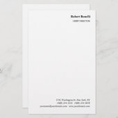 Minimalistische Eenvoudige Witte Moderne Briefpapier (Voorkant / Achterkant)