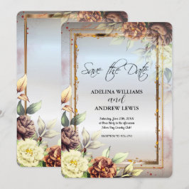 Minimalistische Eenvoudige Zilveren Bloemen Roos,  Kaart