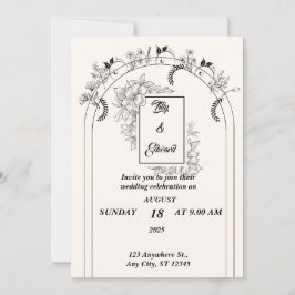 Minimalistische Eenvoudige Zwart en Gebroken Witte Kaart