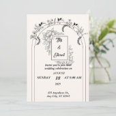 Minimalistische Eenvoudige Zwart en Gebroken Witte Kaart (Staand voorkant)