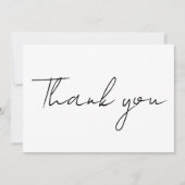 Minimalistische eenvoudige zwart-wit boodschap bru bedankkaart (Voorkant)