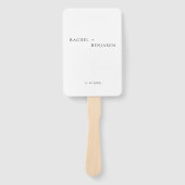 Minimalistische Eenvoudige Zwart Wit bruiloft Foto Handwaaier (Voorkant)