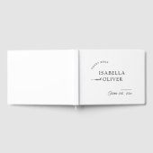 Minimalistische eenvoudige zwart-wit bruiloft gastenboek (Volledig)